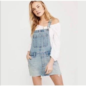 Abercrombie & Fitch Light Blue Denim Overall Mini Dress